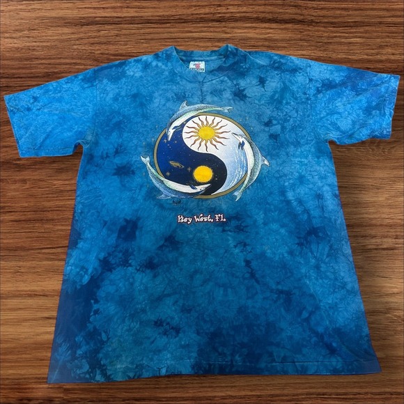 Other - Vintage Key West FL Tie Dye T-Shirt Dolphin Yin Yang Sun Moon XL